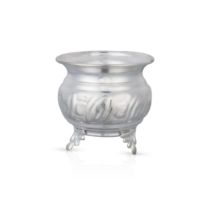 Chandan Cup With Leg - 2.5 x 2.5 Inches | German Silver Pooja Cup/ Pooja Bowl for Home - Bowls