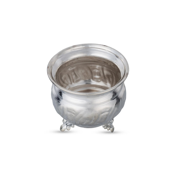 Chandan Cup With Leg - 2.5 x 2.5 Inches | German Silver Pooja Cup/ Pooja Bowl for Home - Bowls