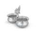German Silver 2 Chandan Cup With Annam Design Handle - 3.5 x 4 Inches | Pooja Bowl for Home & Pooja Decor - Bowls