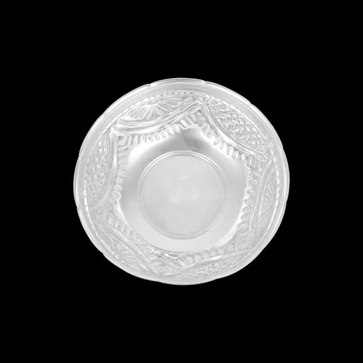 German Silver Bowl - 2 x 4.5 Inches | Embossed Design Pooja Cup/ Pooja Bowl/ Chandan Bowl for Home - Bowls