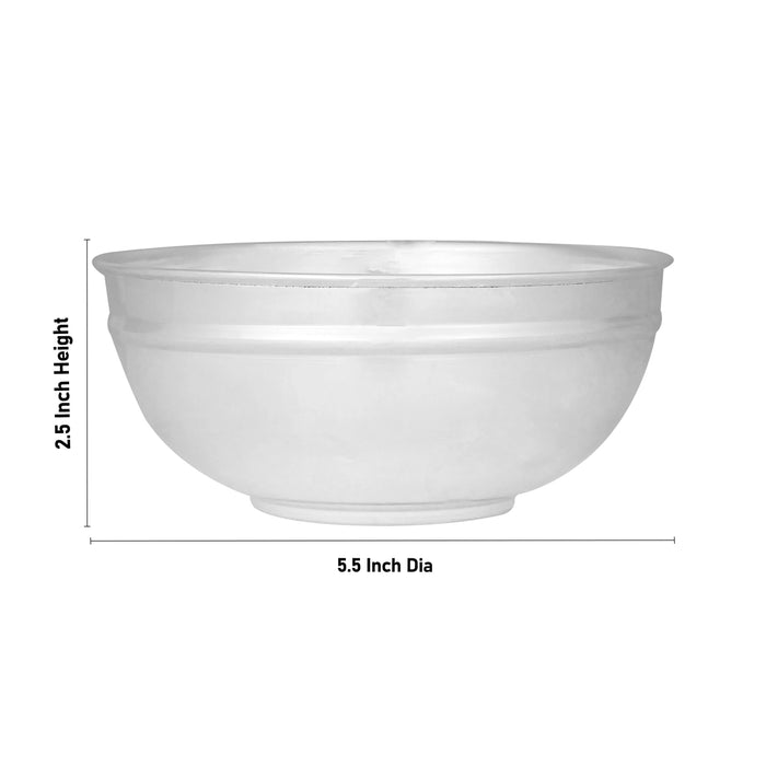German Silver Bowl - 2.5 x 5.5 Inches | Pooja Cup/ Pooja Bowl/ Chandan Bowl for Home - Bowls