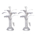 Banana Tree Pair - 14 x 4.5 Inches | German Silver Artificial Tree/ Decorative Tree for Table Top & Pooja - Table Stand Accessories