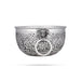 German Silver Flower Pot - 3 x 5 Inches | Antique Polish Uruli/ Shankh Chakra Namam Design Urli for Home - Uruli & Flower Pot
