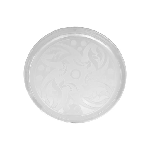 German Silver Plate - 1 x 10 Inches | Engraved Design Pooja Thali Plate/ Pooja Plate for Home Decor - Pooja Plate & Tray