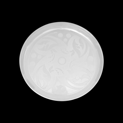 German Silver Plate - 1 x 10 Inches | Engraved Design Pooja Thali Plate/ Pooja Plate for Home Decor - Pooja Plate & Tray