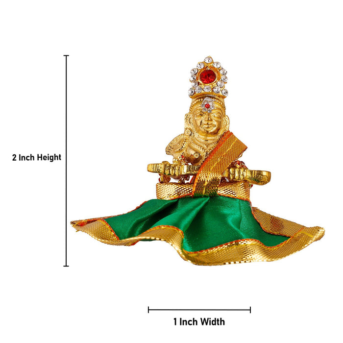 Annapuran Devi Murti - 2 Inches | Brass Idol/ Annapoorani Statue/ Annapurna Idol for Pooja - Brass Murties