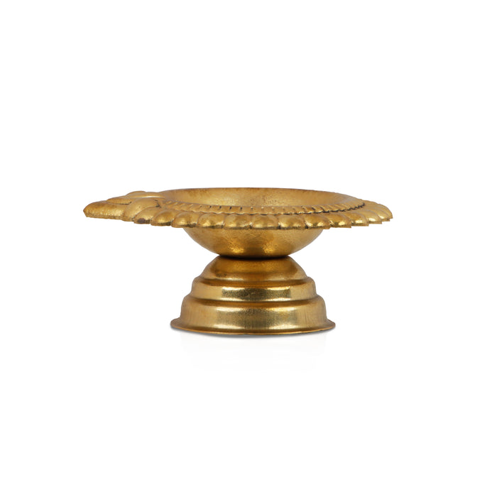 Kubera Deepam - 1 x 2.5 Inches | Lakshmi Kubera Vilakku with Base/ Brass Laxmi Kubera Deepam/ Kuber Diya for Pooja - Kuber Deep