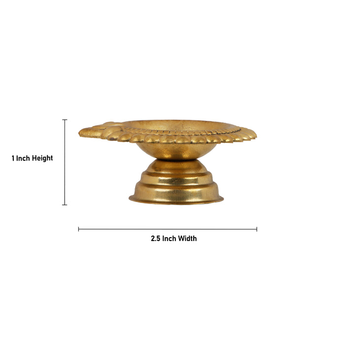 Kubera Deepam - 1 x 2.5 Inches | Lakshmi Kubera Vilakku with Base/ Brass Laxmi Kubera Deepam/ Kuber Diya for Pooja - Kuber Deep