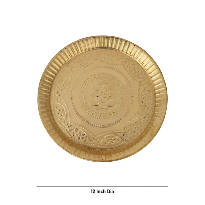 Brass Pooja Thali Set | 11 Pcs/ Pooja Set/ Puja Thali Set for Home & Temple - Pooja Thali Sets