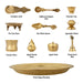 Brass Pooja Thali Set | 11 Pcs/ Pooja Set/ Puja Thali Set for Home & Temple - Pooja Thali Sets