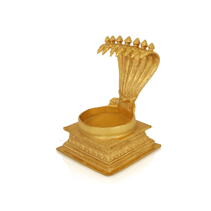 Sheshnag Design Sinhasan - 5.5 x 4 Inches | Panchaloha Peedam / Pooja Aasan / Simhasanam for Deity - Pooja Aasan & Bajot & Pooja Mat