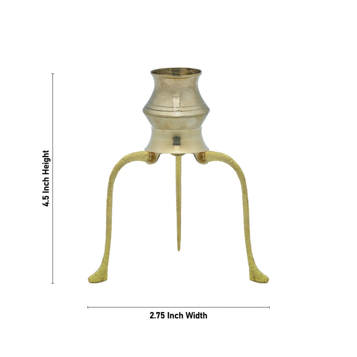 Brass Jaladhari Stand With Abhishek Lota Pair - 4.5 x 2.75 Inches | Shivling Jaldhara Stand With Loti for Pooja - Abhishek Plate