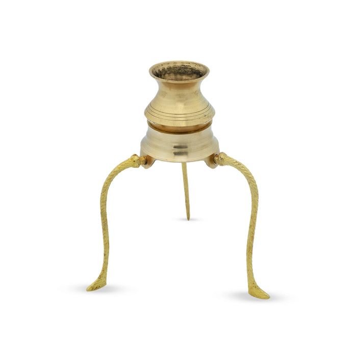 Brass Jaladhari Stand With Abhishek Lota Pair - 5 x 4 Inches | Shivling Jaldhara Stand With Loti for Pooja - Abhishek Plate