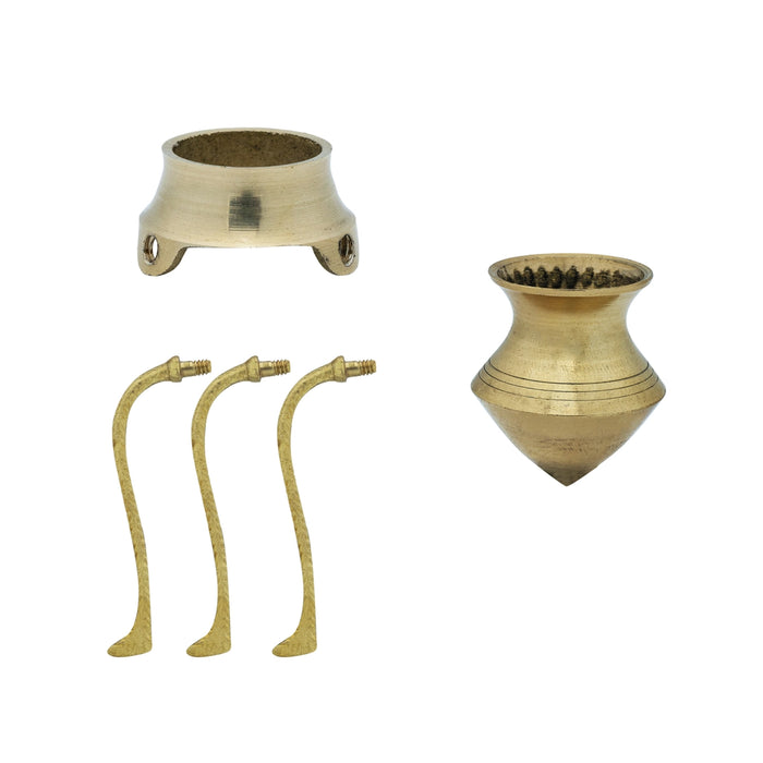 Brass Jaladhari Stand With Abhishek Lota Pair - 5 x 4 Inches | Shivling Jaldhara Stand With Loti for Pooja - Abhishek Plate