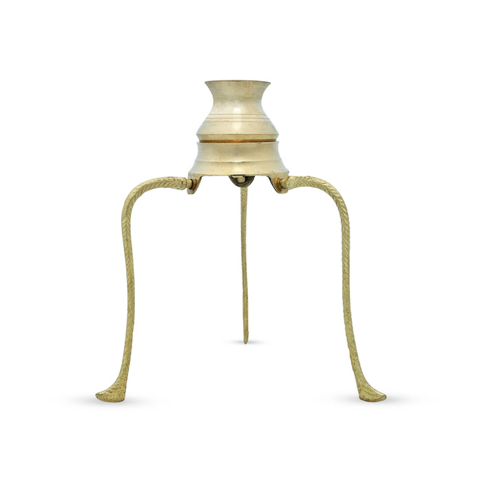 Brass Jaladhari Stand With Abhishek Lota Pair - 6 x 4.5 Inches | Shivling Jaldhara Stand With Loti for Pooja - Abhishek Plate