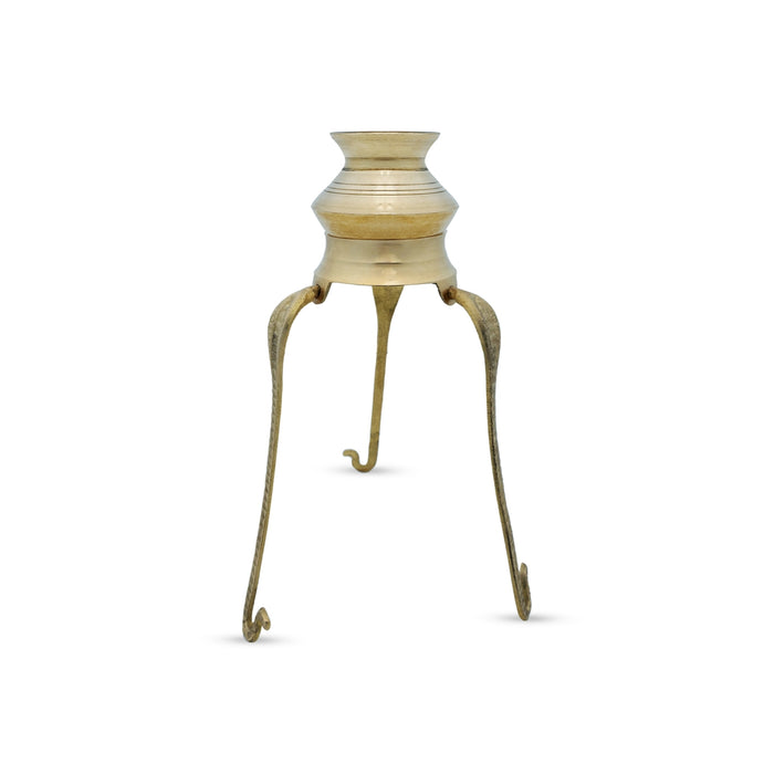 Brass Jaladhari Stand With Abhishek Lota Pair - 9 x 4 Inches | Shivling Jaldhara Stand With Loti for Pooja - Abhishek Plate