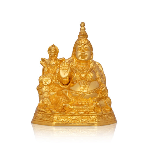 Kubera Lakshmi Statue - 6.5 x 5 Inches | Brass Laxmi Kuber Idol/ Gold Polish Lakshmi Kubera Statue for Pooja - Brass Murties