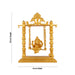 Ganesh Murti With Jhula - 10 X 8 Inches | Brass Idol/ Gold Polish Ganpati Murti/ Vinayaka Idol For Worship - Brass Murties