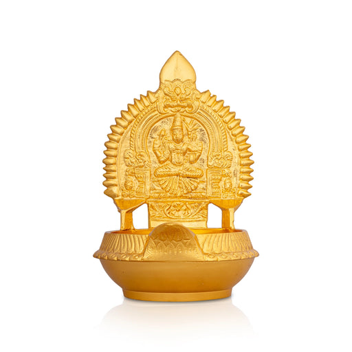 Kamakshi Kubera Vilakku- 6 X 3.75 Inches | Brass Kuber Kamakshi Deepam/ Gold Polish Kuber Deepam For Prosperity - Kuber Deep
