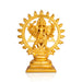 Chakrathazhwar Standing On Base- 13.5 X 10.5 Inches | Brass Idol/ Gold Polish Sudarshana Chakra Idol For Pooja - Brass Murties