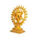 Chakrathazhwar Standing On Base- 13.5 X 10.5 Inches | Brass Idol/ Gold Polish Sudarshana Chakra Idol For Pooja - Brass Murties