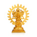 Chakrathazhwar Standing On Base- 13.5 X 10.5 Inches | Brass Idol/ Gold Polish Sudarshana Chakra Idol For Pooja - Brass Murties