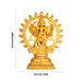 Chakrathazhwar Standing On Base- 13.5 X 10.5 Inches | Brass Idol/ Gold Polish Sudarshana Chakra Idol For Pooja - Brass Murties