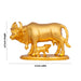 Cow With Calf Idol With Base- 4.5 X 6 Inches | Brass Idol/ Gold Polish Kamdhenu Cow And Calf For Home & Gifting - Table Stand Accessories
