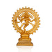 Natraj Statue Standing On Base - 14 X 10.5 Inches | Brass Idol/ Gold Polish Nataraja Vigraham For Pooja - Brass Murties