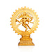 Natraj Statue Standing On Base - 14 X 10.5 Inches | Brass Idol/ Gold Polish Nataraja Vigraham For Pooja - Brass Murties