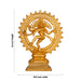 Natraj Statue Standing On Base - 14 X 10.5 Inches | Brass Idol/ Gold Polish Nataraja Vigraham For Pooja - Brass Murties