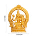 Lakshmi Narasimha Swamy Vigraham Sitting On Base With Arch-6 X 4.5 Inches | Brass &Gold Polish Laxmi Narasimha Idol - Brass Murties