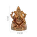 Ganesh Murti Sitting On Base - 1 x 0.5 Inches | Panchaloha Statue/ Ganpati Murti/ Vinayaka Statue for Pooja - Panchaloha Murties
