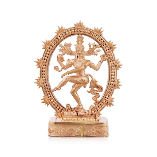 Natraj Statue Standing On Base - 2.75 x 2 Inches | Panchaloha Statue/ Natraja Murti With Arch for Pooja - Panchaloha Murties