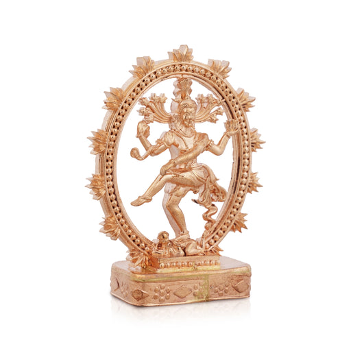 Natraj Statue Standing On Base - 2.75 x 2 Inches | Panchaloha Statue/ Natraja Murti With Arch for Pooja - Panchaloha Murties