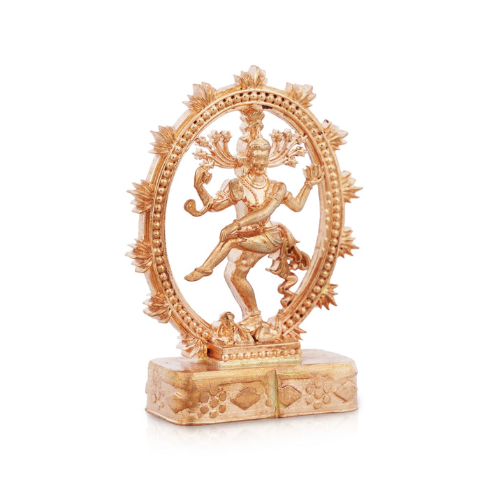 Natraj Statue Standing On Base - 2 x 1.5 Inches | Panchaloha Statue/ Natraja Murti With Arch for Pooja - Panchaloha Murties