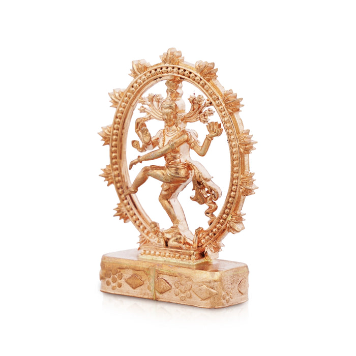 Natraj Statue Standing On Base - 2 x 1.5 Inches | Panchaloha Statue/ Natraja Murti With Arch for Pooja - Panchaloha Murties