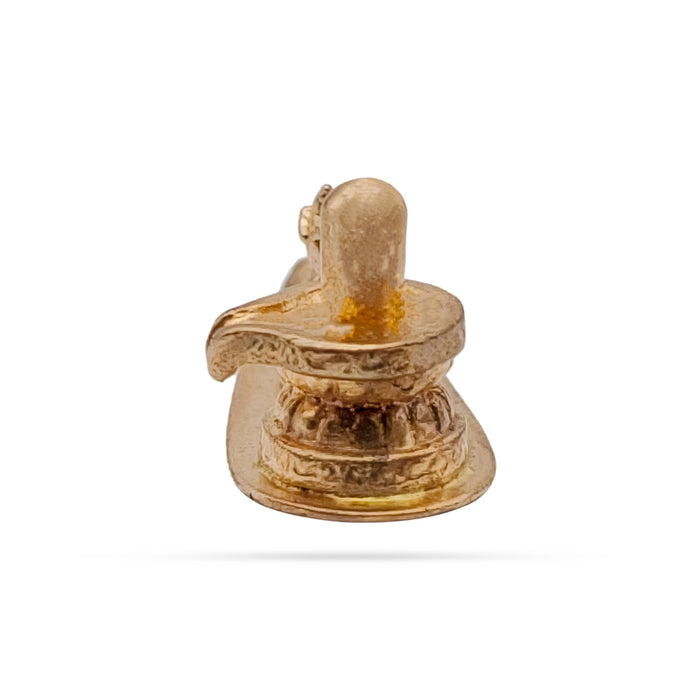 Shiv Ling Murti With Nandi Statue - 0.75 x 1 Inch | Panchaloha Statue/ Shiva Lingam Statue With Base for Pooja - Panchaloha Murties