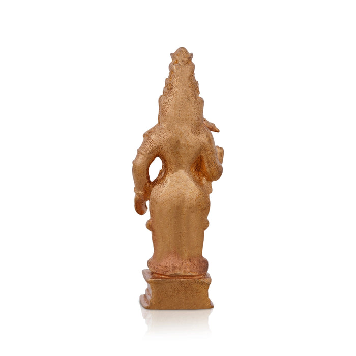 Meenakshi Amman Statue Standing On Base - 2 x 0.5 Inches | Panchaloha Statue/ Meenakshi Statue for Pooja - Panchaloha Murties