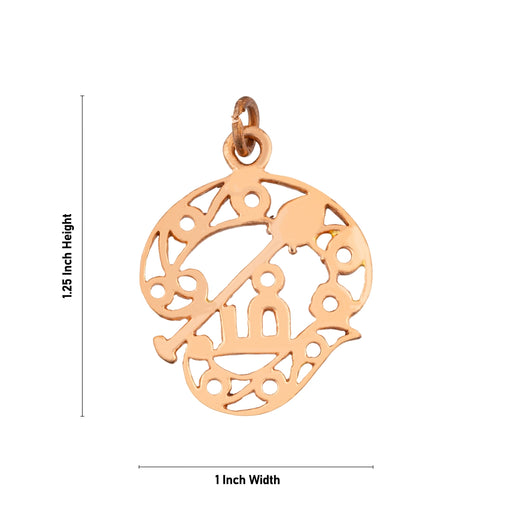 Om Design Dollar - 1.25 x 1 Inches | Panchaloham Pendant/ Locket for Men & Women - Mala & Pendant