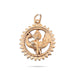 Peacock With Vel Design Dollar - 1 x 1 Inch | Panchaloham Pendant/ Round Shape Locket for Men & Women - Mala & Pendant