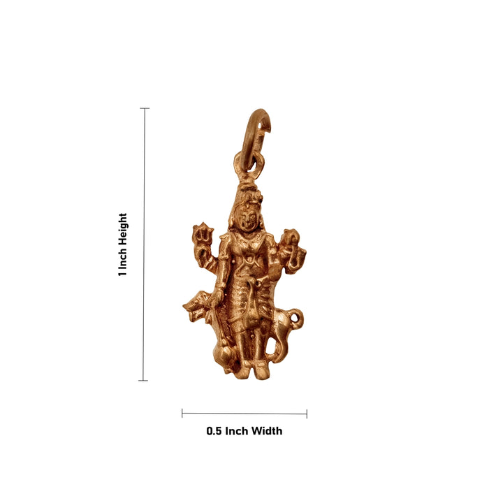 Kaal Bhairav Murti Design Pendant - 1 x 0.5 Inch | Panchaloham Locket/ Dollar for Men And Women - Mala & Pendant