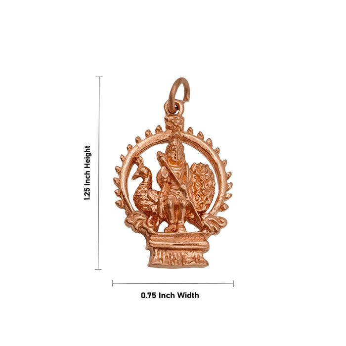 Murugan Murti With Peacock Design Pendant - 1.25 x 0.75 Inches | Panchaloham Locket/ Dollar for Men And Women - Mala & Pendant
