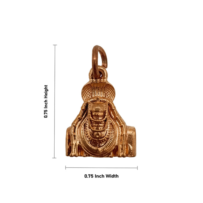 Annamalaiyar Murti Design Pendant - 0.75 x 0.75 Inch | Panchaloham Locket/ Dollar for Men And Women - Mala & Pendant