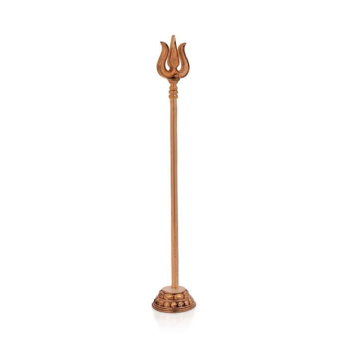 Trishul With Base - 7 Inches | Panchalogam Astras / Panchaloha Soolam for Deity - Deity Accessories