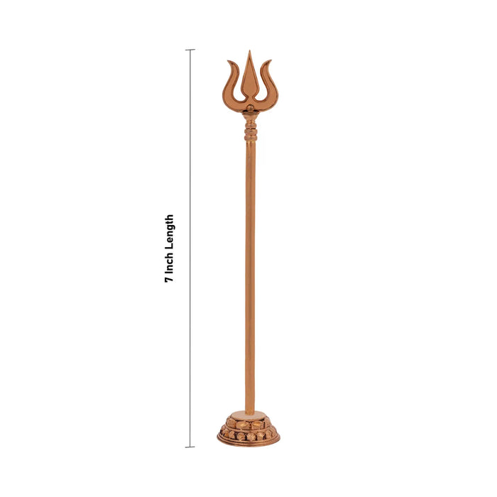 Trishul With Base - 7 Inches | Panchalogam Astras / Panchaloha Soolam for Deity - Deity Accessories