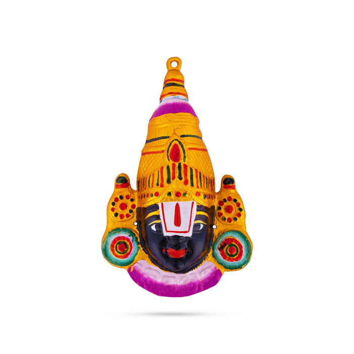 Balaji Face Wall Hanging - 9.5 x 5.5 Inches | Zinc Perumal face Design/ Wall Hanger For Home Decor