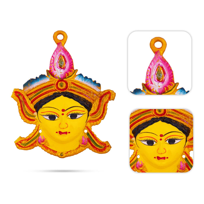 Durga Maa Face - 6 x 5 Inches | Zinc Durga Face / Ammavari Face For Varalakshmi pooja Decor