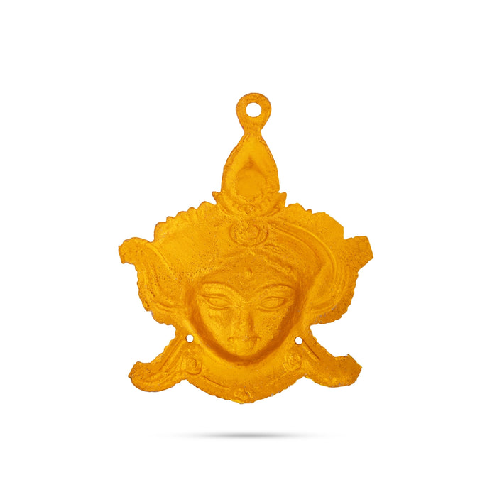 Durga Maa Face - 6 x 5 Inches | Zinc Durga Face / Ammavari Face For Varalakshmi pooja Decor