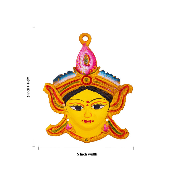 Durga Maa Face - 6 x 5 Inches | Zinc Durga Face / Ammavari Face For Varalakshmi pooja Decor